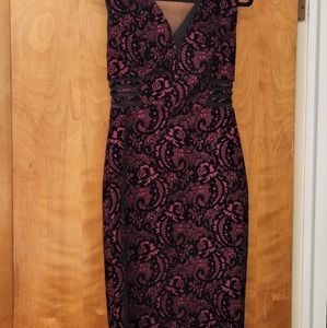 Enfocus Studio Midi Dress Black and Pink Size 10